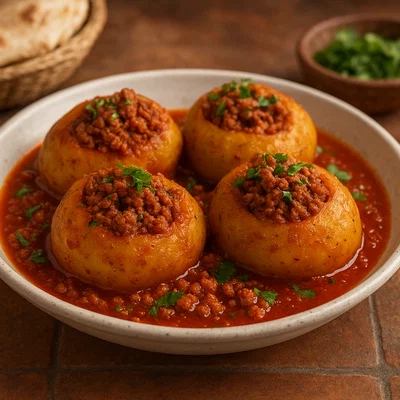 Batata Mbatna – Gefüllte nordafrikanische Kartoffeln mit Hackfleisch