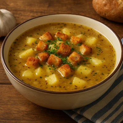 Tschechische Knoblauchsuppe (Česnečka)