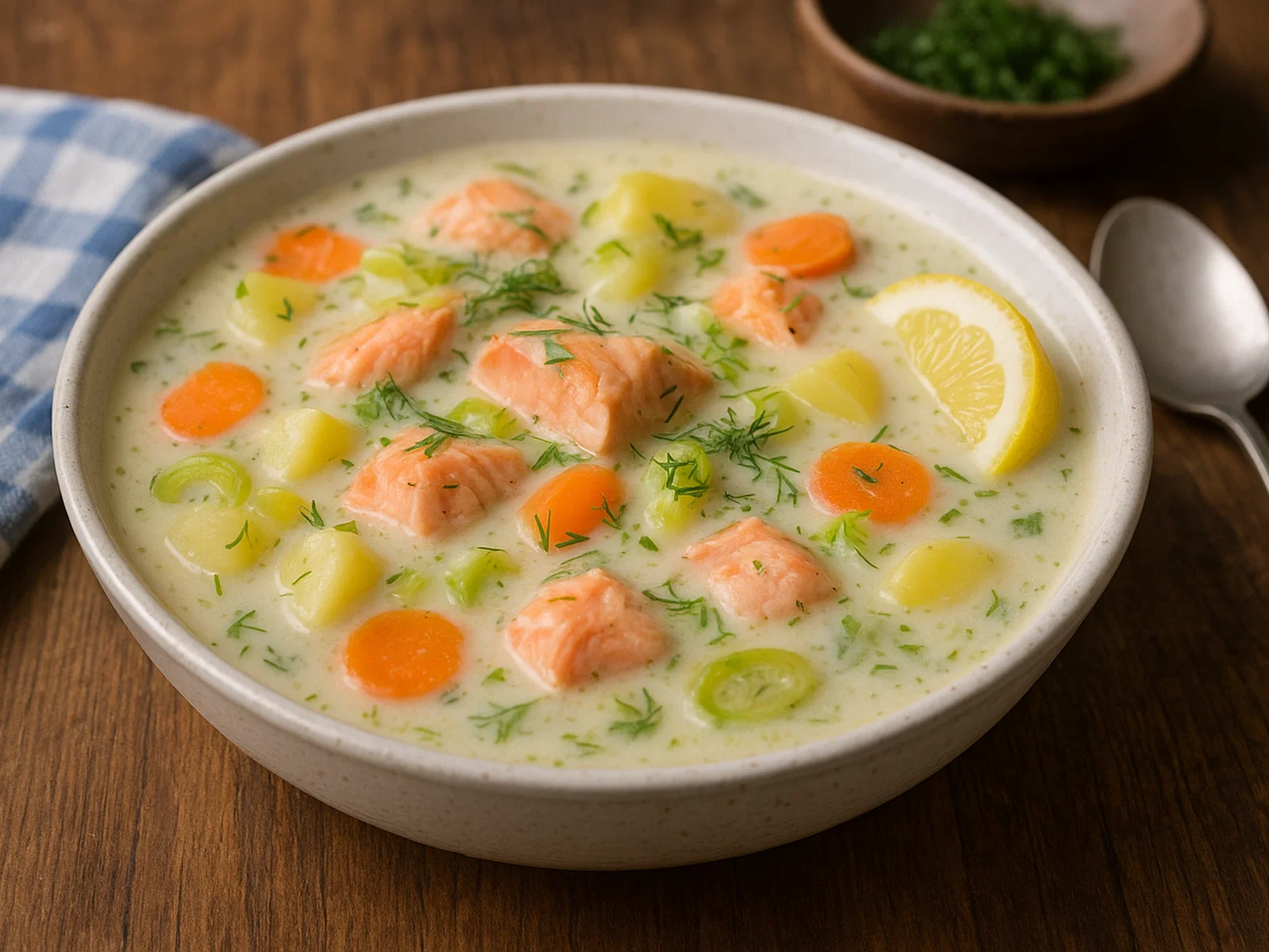 Finnische Lachssuppe (Lohikeitto)