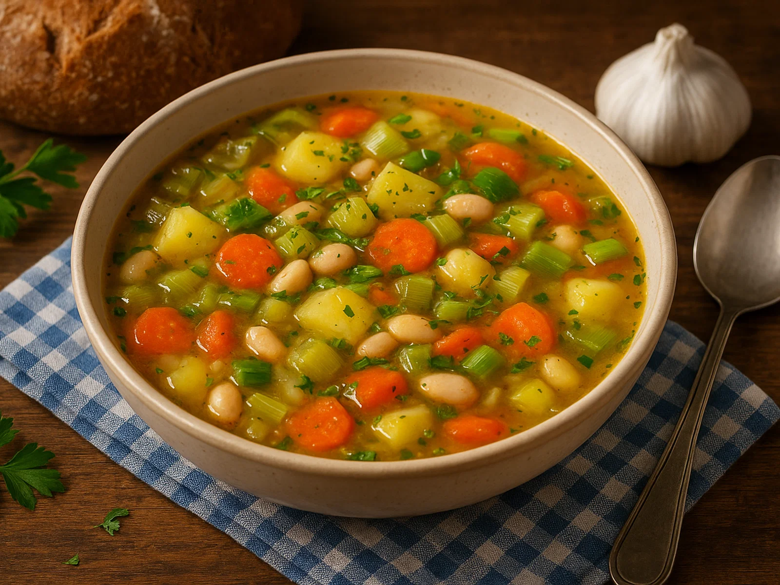 Herzhafte Gemüsesuppe für kalte Tage