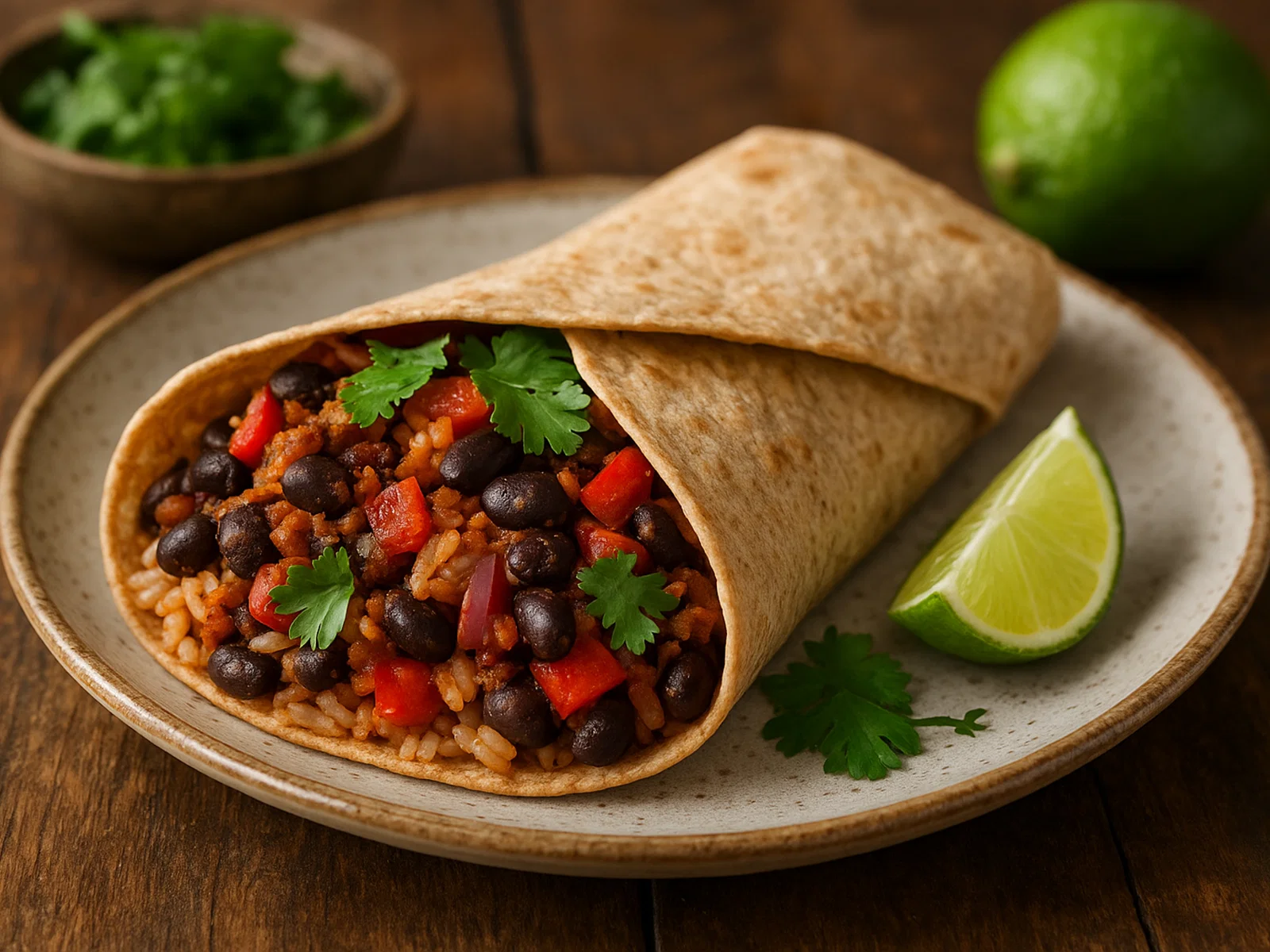 Kreolischer Black-Bean-Wrap