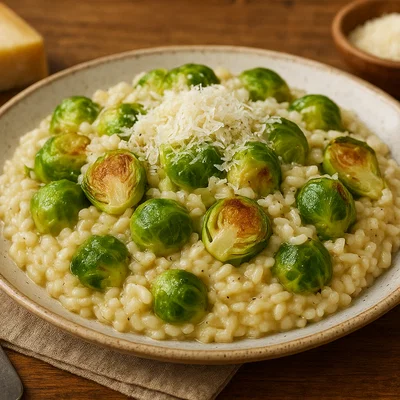 Rosenkohl-Risotto mit Parmesan