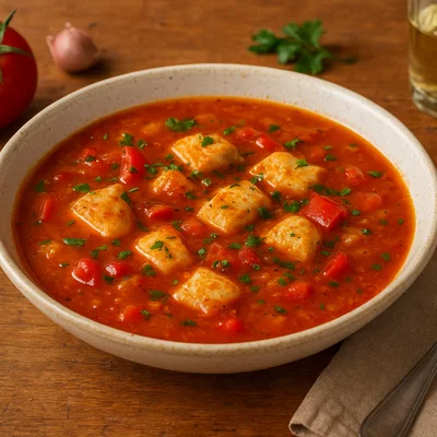 Spanische Sopa de Pescado (Aromatische Fischsuppe)