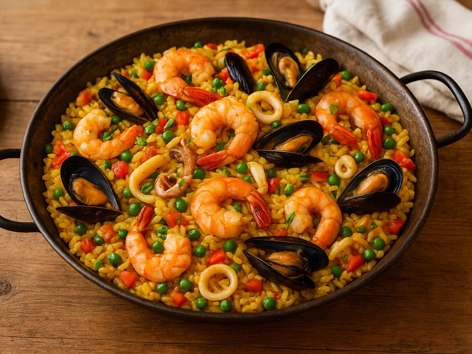 Schnelle Paella mit Meeresfrüchten