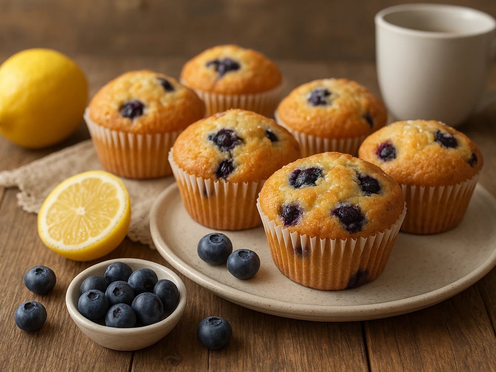 Zitronen-Blaubeer-Muffins