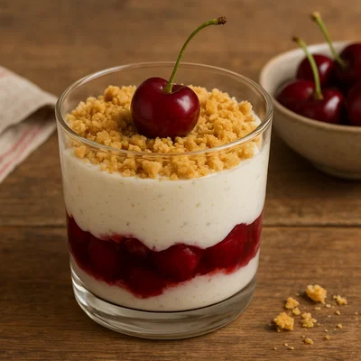 Kirsch-Quark-Dessert im Glas