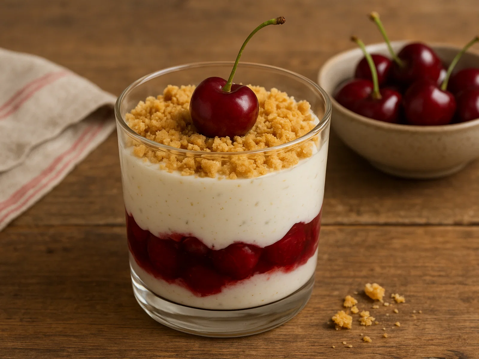 Kirsch-Quark-Dessert im Glas