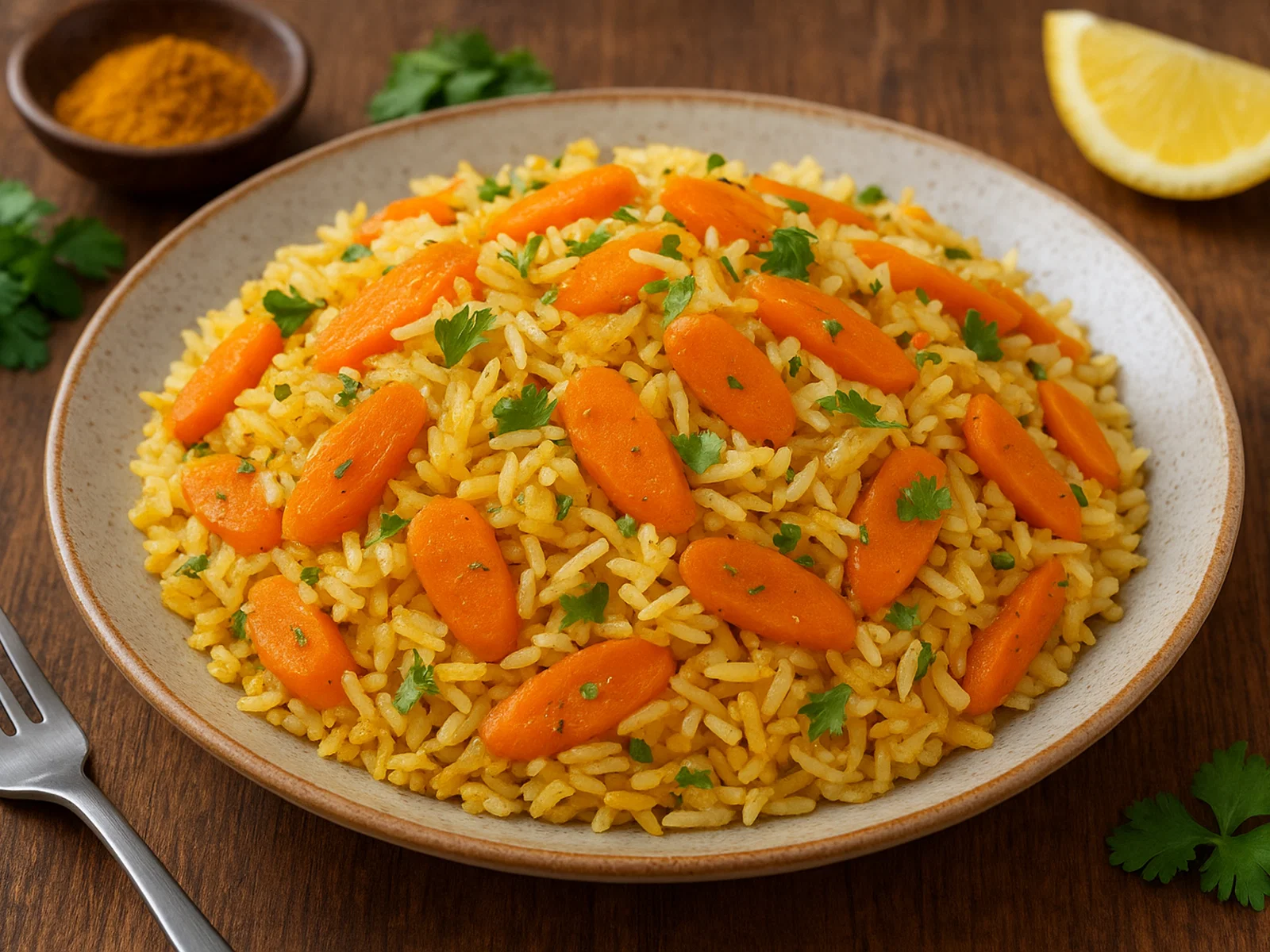 Orientalischer Karotten-Pilaw mit Basmati-Reis