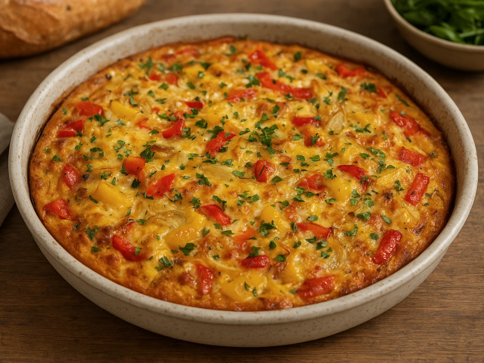 Pikante Frittata mit Paprika und Zwiebeln