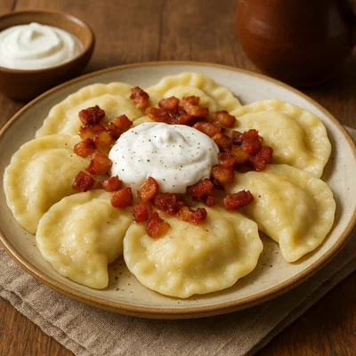 Bryndzové Pirohy (Slowakische Teigtaschen mit Bryndza und Kartoffeln)
