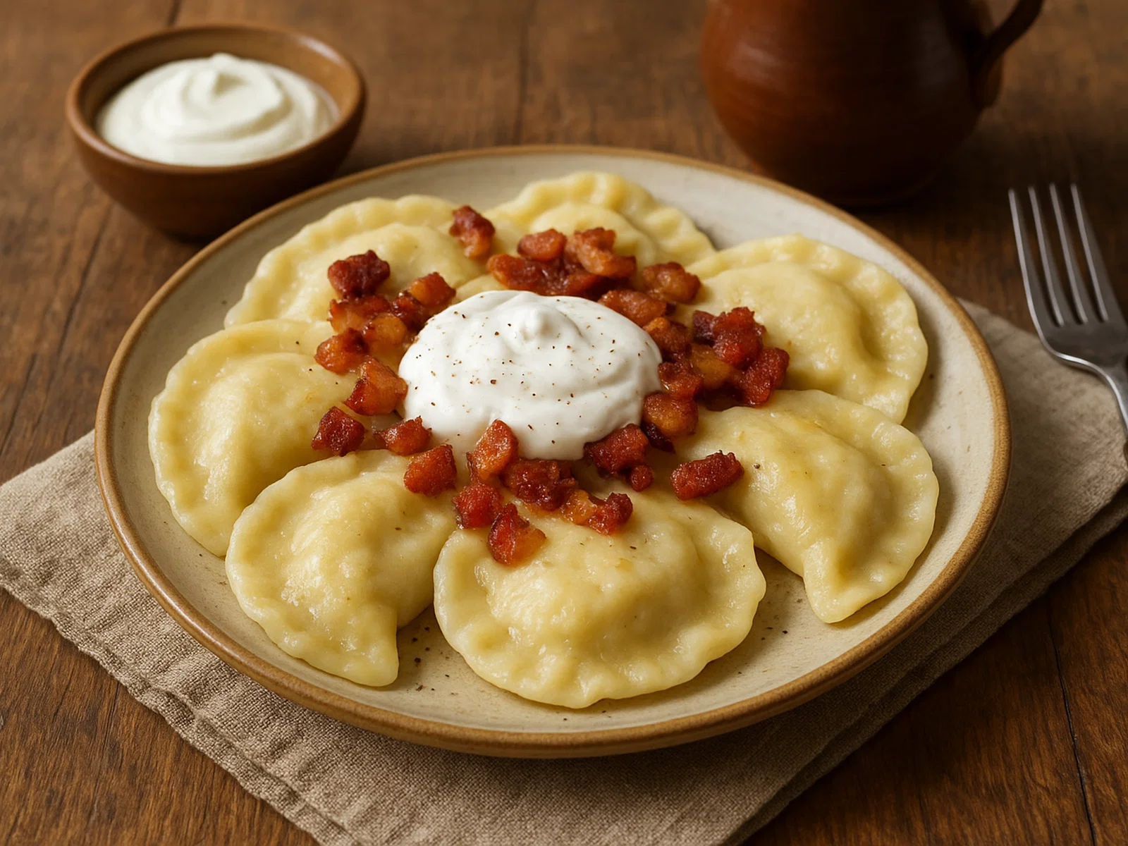 Bryndzové Pirohy (Slowakische Teigtaschen mit Bryndza und Kartoffeln)