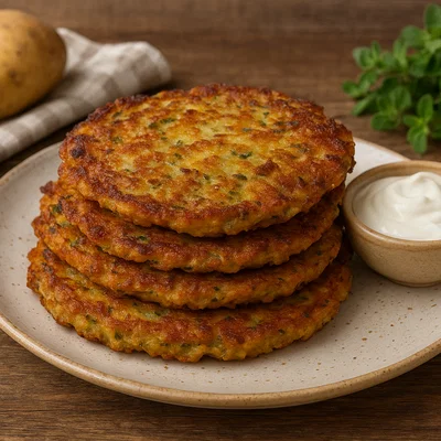 Bramboráky – Tschechische Kartoffelpuffer mit Knoblauch und Majoran