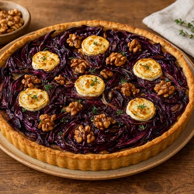 Radicchio-Tarte mit Ziegenkäse und Walnüssen