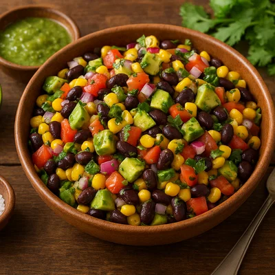 Mexikanischer Mais- und Bohnensalat mit Avocado und Limette