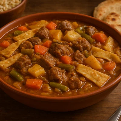 Margoog – Herzhaftes arabisches Eintopfgericht mit Fleisch, Gemüse und Fladenstreifen