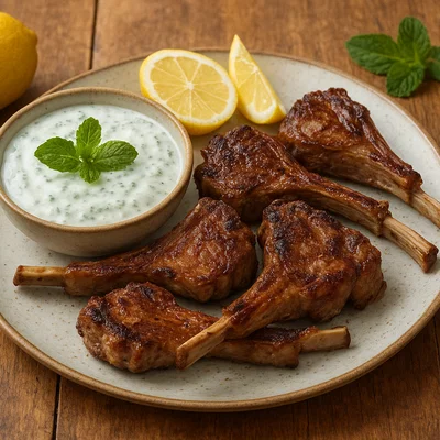Lammkoteletts mit Minzjoghurt