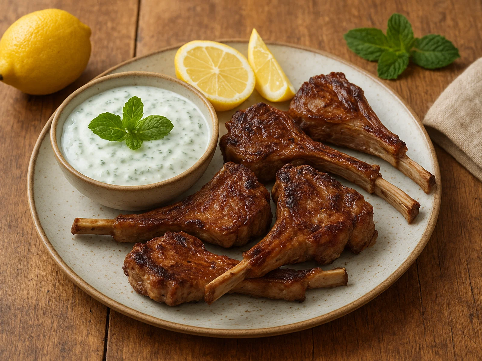 Lammkoteletts mit Minzjoghurt