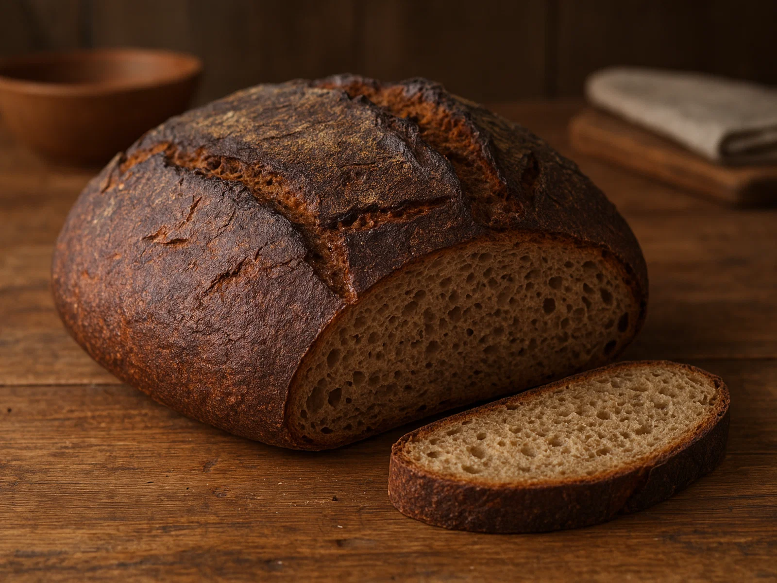 Knuspriges Roggenbrot mit Sauerteig