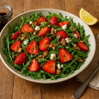 Erdbeer-Rucola-Salat mit Balsamico-Dressing