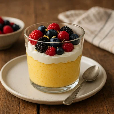 Süße Polenta mit Beeren und Mascarpone