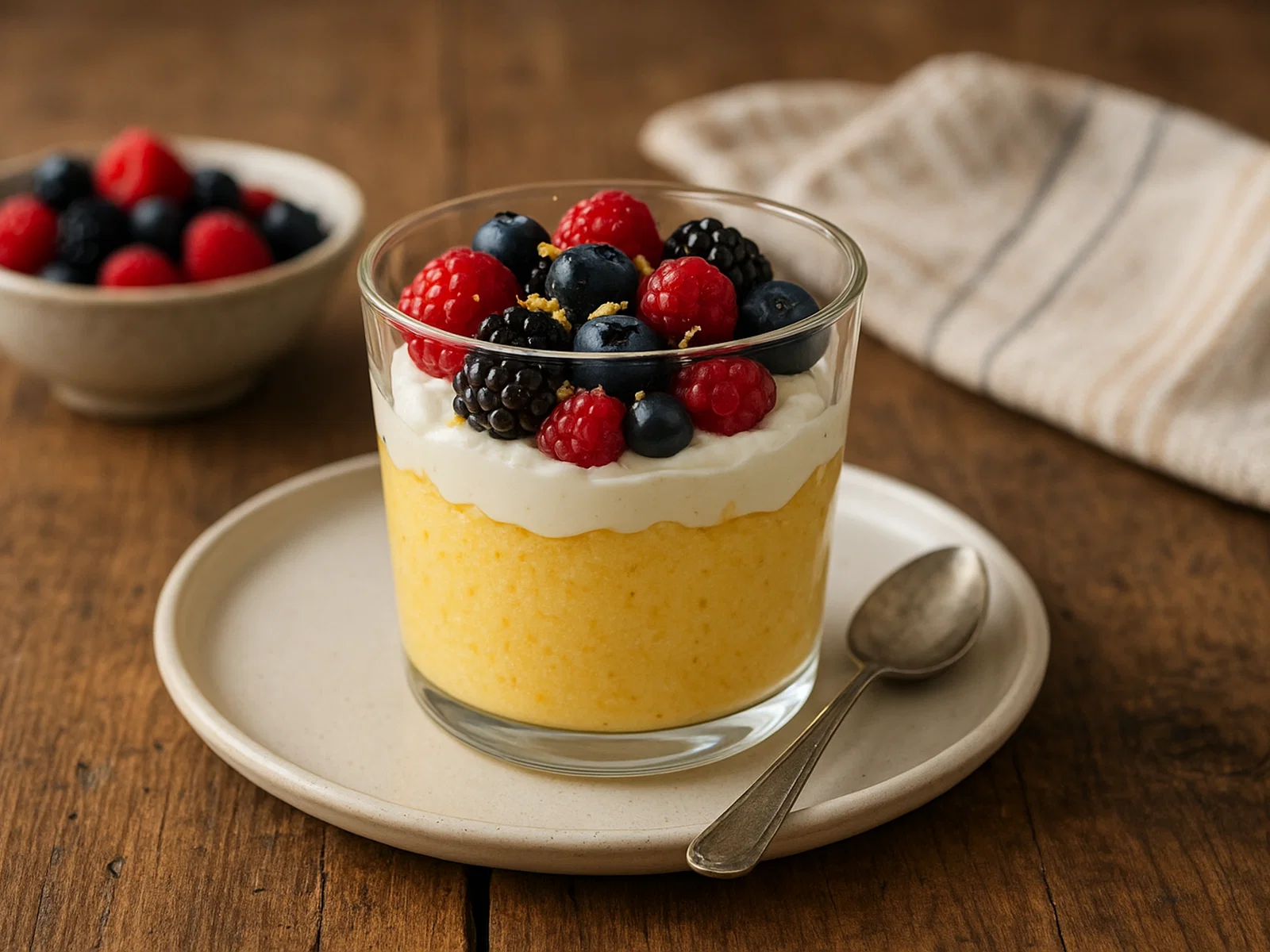 Süße Polenta mit Beeren und Mascarpone
