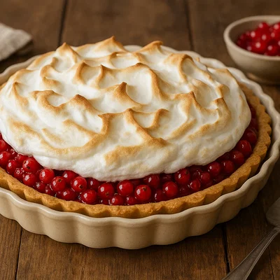 Sommerliche Johannisbeer-Tarte mit Mürbeteig und Baiserhaube