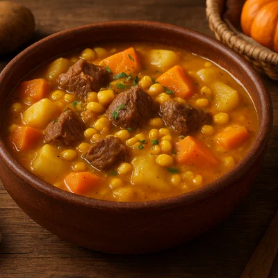 Locro – Andiner Kürbis-Mais-Eintopf mit Rindfleisch