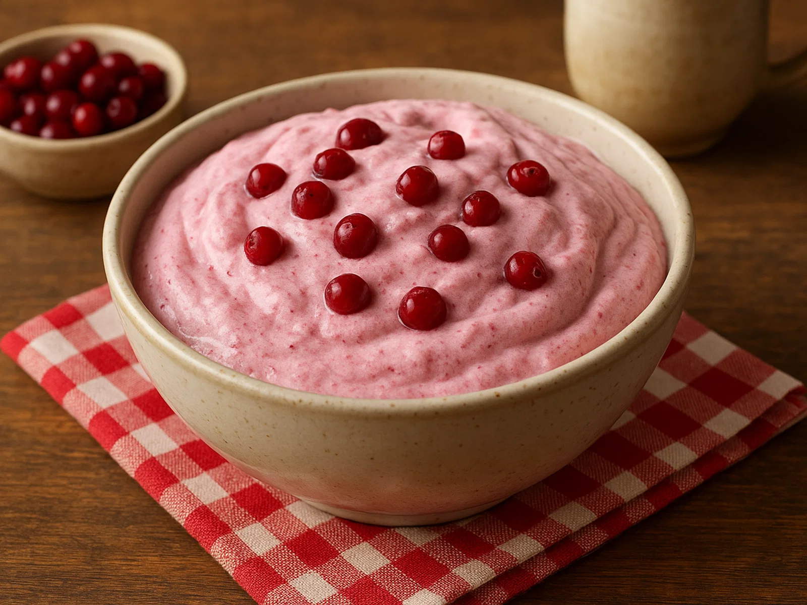 Debesmanna – Lettische Himmelspeise aus Grieß und Preiselbeeren