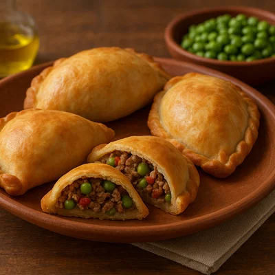 Mallorquinische Panades mit Hackfleisch und Erbsen