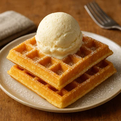 Vanille-Eiscreme-Waffeln