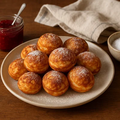 Dänische Æbleskiver mit Kardamom und Vanille