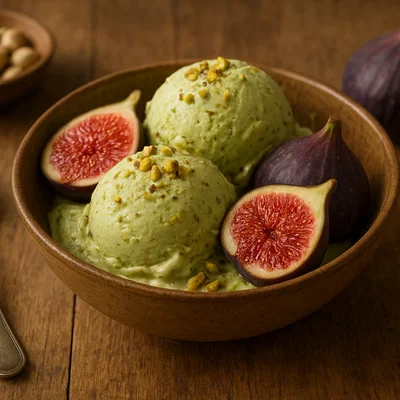Cremiges Pistazien-Feigen-Eis