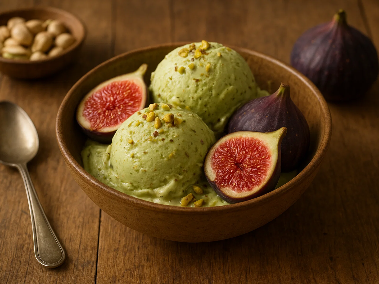 Cremiges Pistazien-Feigen-Eis