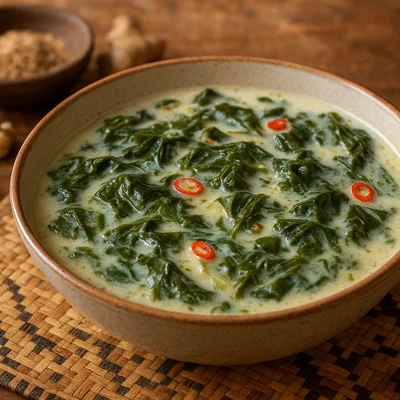 Palauanische Taro-Blattsuppe mit Kokosmilch