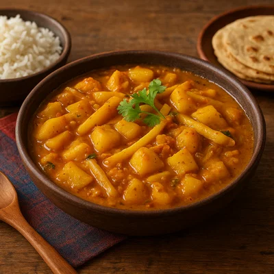 Aloo Tama – Nepalesisches Kartoffel-Bambussprossen-Curry