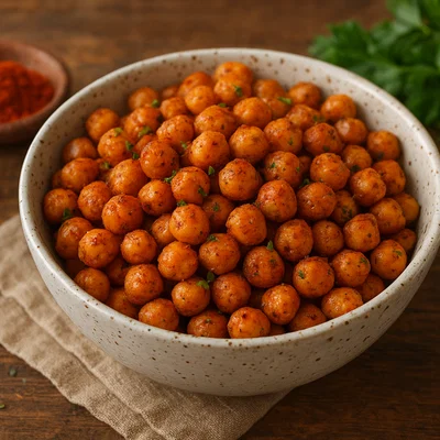 Pikante geröstete Kichererbsen-Snacks