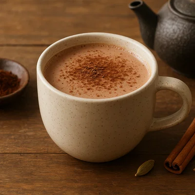 Würziger Kakao-Tee mit Milch