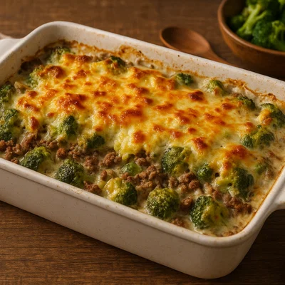 Herzhafter Rosenkohl-Auflauf mit Hackfleisch und Käsekruste