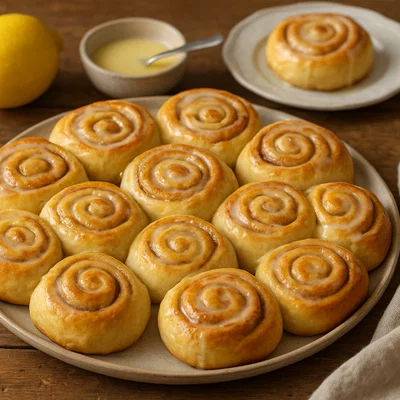 Zitronen-Hefeschnecken mit Vanille-Zimt-Füllung