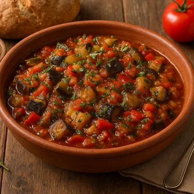 Auberginen-Ratatouille mit mediterranen Kräutern