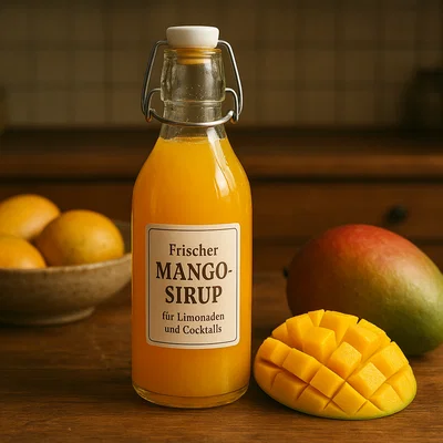 Frischer Mango-Sirup für Limonaden und Cocktails