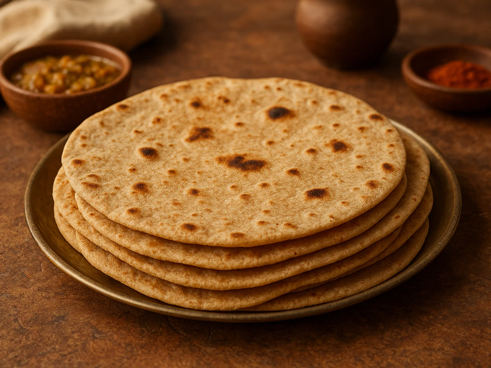 Klassische indische Rotis (Vollkorn-Fladenbrote)