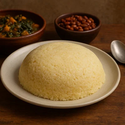 Ubugali bw'ikinyampeke (Hirse-Ugali aus Ruanda)
