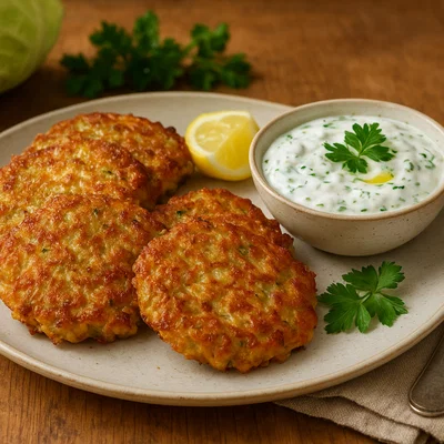 Spitzkohl-Puffer mit Kräuterquark