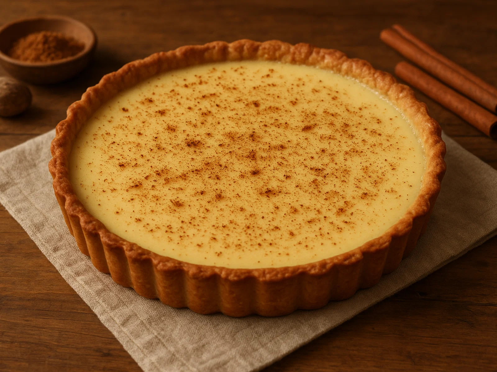 Cayman-Style Custard-Tart mit Muskat und Zimt