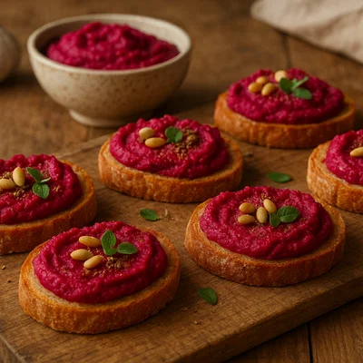 Rote-Bete-Hummus-Crostini