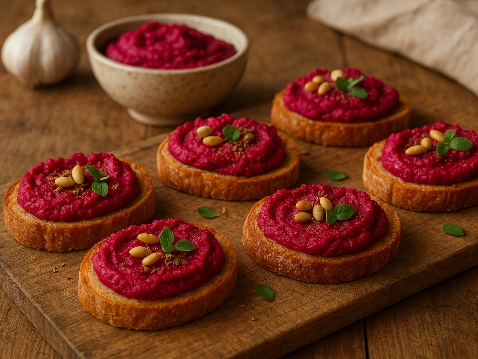 Rote-Bete-Hummus-Crostini