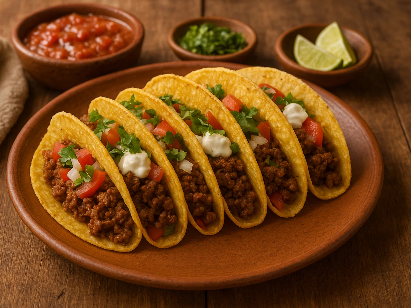 Tacos mit würzigem Rinderhackfleisch