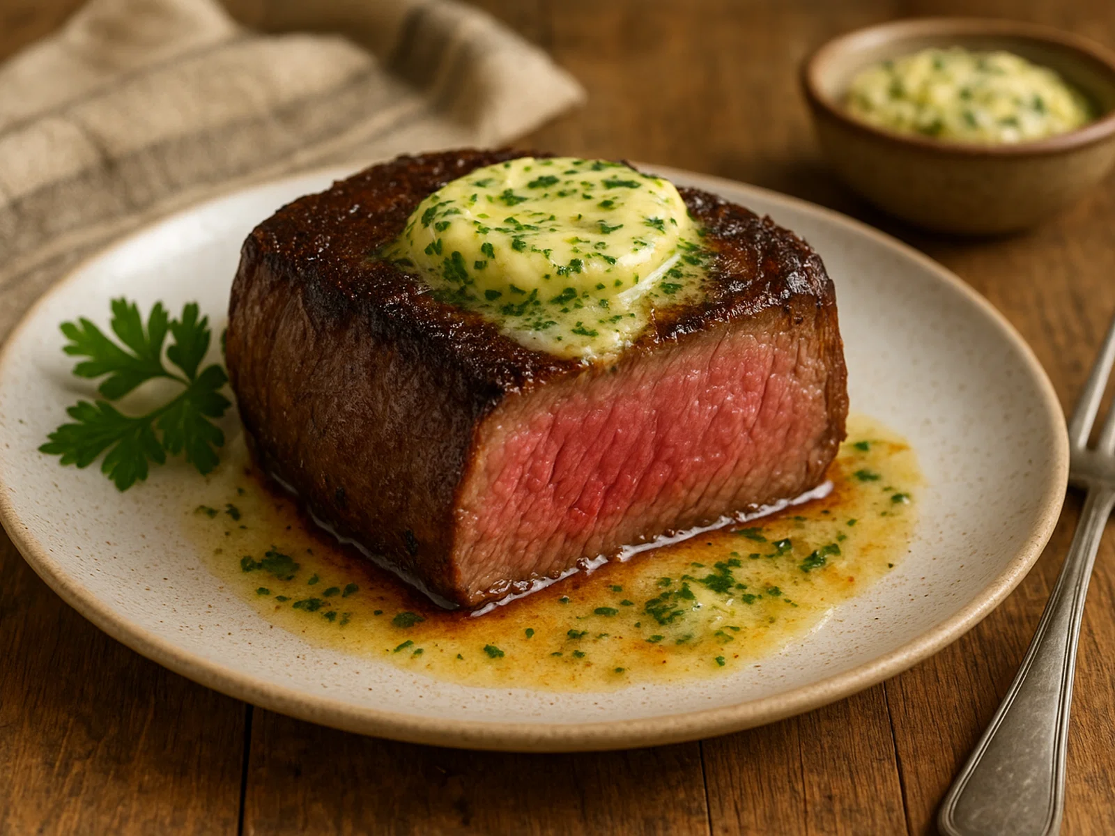 Rinderfilet mit Knoblauchbutter