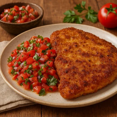 Pikantes Hühnchenschnitzel mit frischer Tomatensalsa